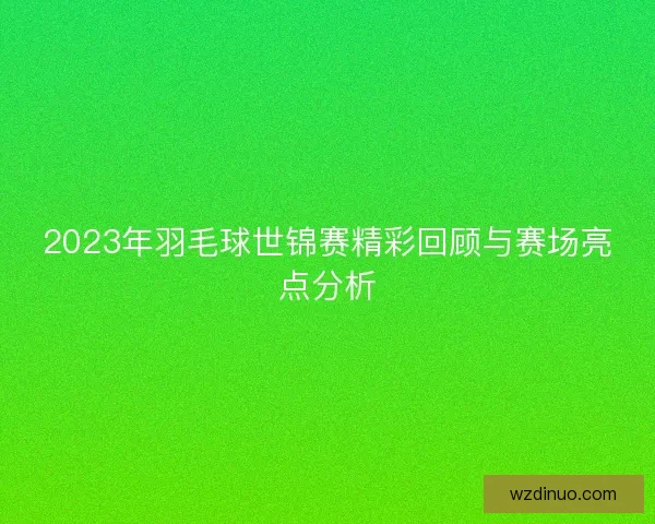 2023年羽毛球世锦赛精彩回顾与赛场亮点分析