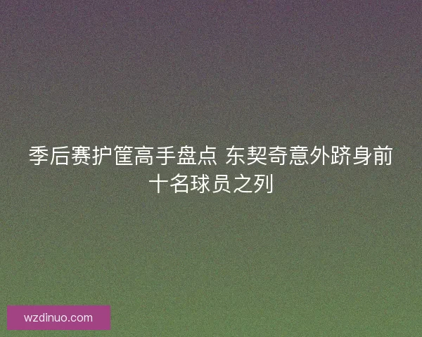 季后赛护筐高手盘点 东契奇意外跻身前十名球员之列 季后赛护筐高手盘点 东契奇意外跻身前十名球员之列