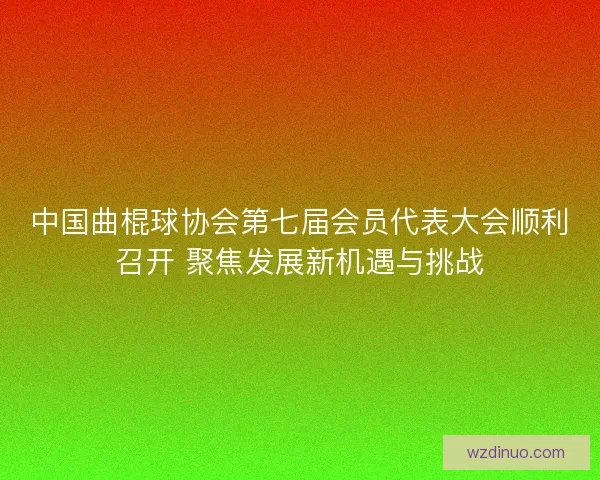 中国曲棍球协会第七届会员代表大会顺利召开 聚焦发展新机遇与挑战